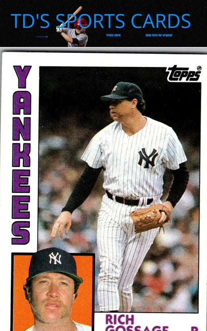 1984 Topps Rich Gossage baseball card featuring legendary pitcher Rich Gossage