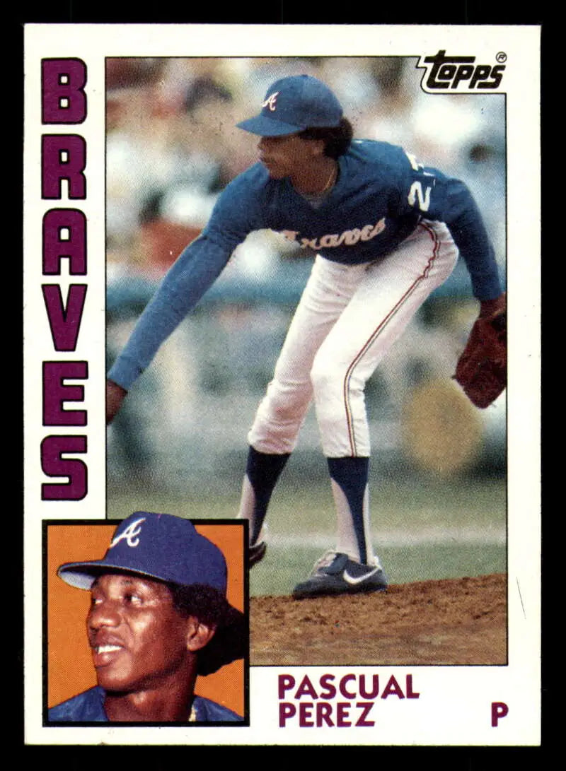 1984 Topps #675 Pascual Perez EX Excellent Atlanta Braves Baseball Card - Baseball Card Single