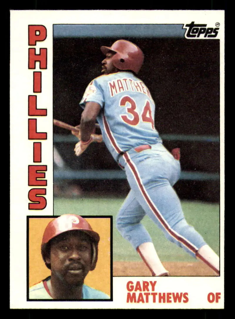 1984 Topps #70 Gary Matthews EX Excellent Philadelphia Phillies Baseball Card - Baseball Card Single