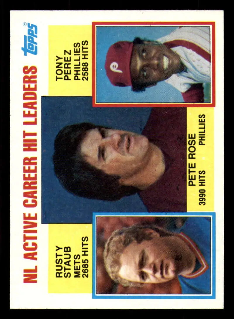 1984 Topps #702 Pete Rose/Rusty Staub/Tony Perez EX Excellent New York Mets/Philadelphia Phillies Baseball Card