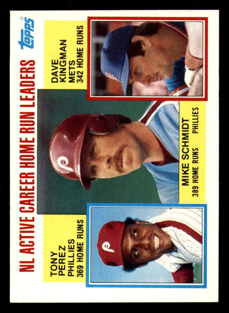 1984 Topps #703 Mike Schmidt/Tony Perez/Dave Kingman EX Excellent Philadelphia Phillies/New York Mets Baseball Card