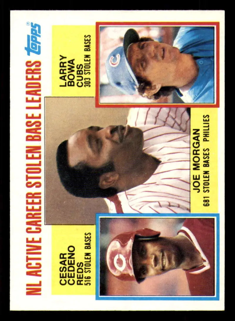 1984 Topps #705 Joe Morgan/Cesar Cedeno/Larry Bowa EX Excellent Cincinnati Reds/Philadelphia Phillies/Chicago Cubs