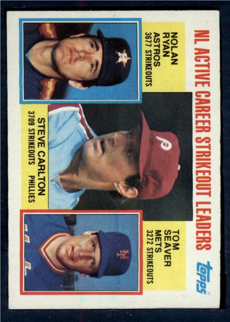 1984 Topps #707 Steve Carlton/Nolan Ryan/Tom Seaver EX Excellent Houston Astros/Philadelphia Phillies/New York Mets