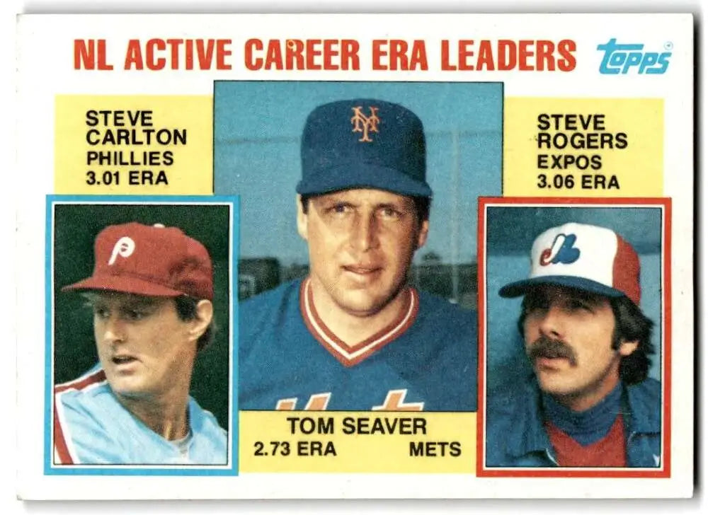1984 Topps #708 Tom Seaver/Steve Carlton/Steve Rogers EX Excellent Philadelphia Phillies/New York Mets/Montreal Expos