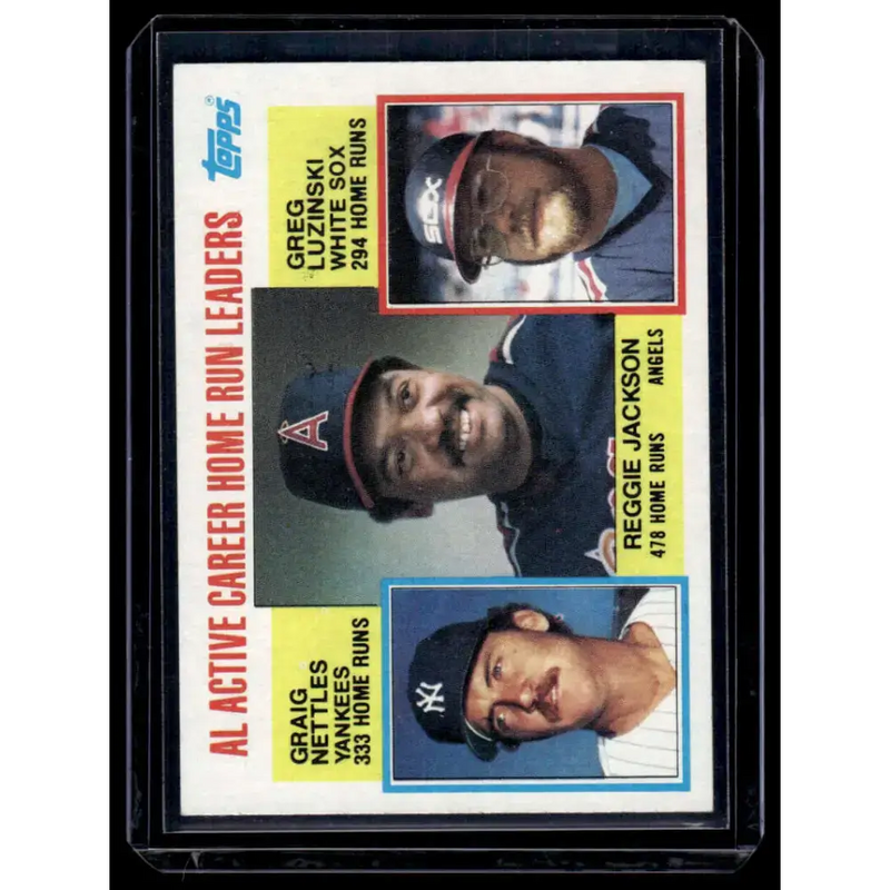 1984 Topps #712 AL Active Career Home Run Leaders (Jackson/Nettles/Luzinski) EX Baseball Card - Baseball Card Single