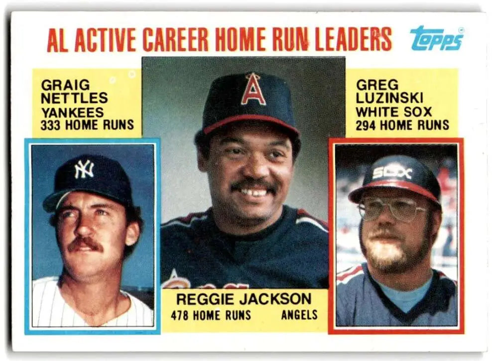 1984 Topps #712 Graig Nettles/Reggie Jackson/Greg Luzinski EX Excellent New York Yankees/California Angels/Chicago