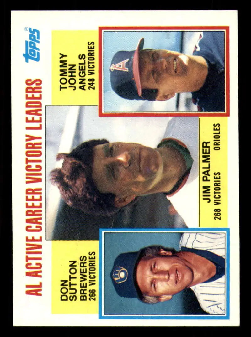 1984 Topps #715 Jim Palmer/Don Sutton/Tommy John EX Excellent Milwaukee Brewers/Baltimore Orioles/California Angels