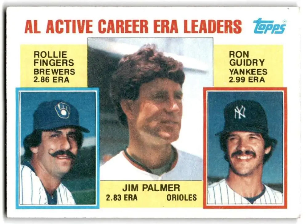 1984 Topps #717 Jim Palmer/Rollie Fingers/Ron Guidry EX Excellent Milwaukee Brewers/Baltimore Orioles/New York Yankees