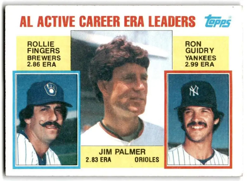 1984 Topps #717 Jim Palmer/Rollie Fingers/Ron Guidry EX Excellent Milwaukee Brewers/Baltimore Orioles/New York Yankees