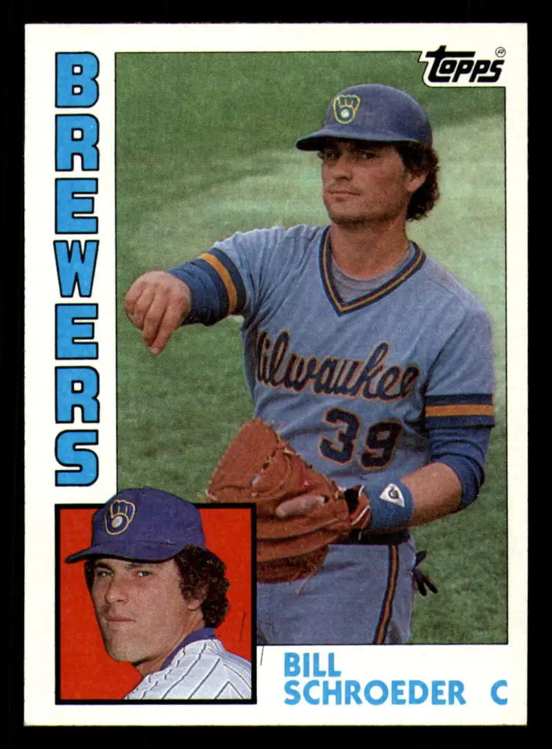 1984 Topps #738 Bill Schroeder EX Excellent Milwaukee Brewers Baseball Card - Baseball Card Single