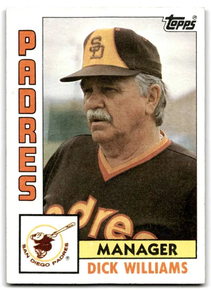 1984 Topps #742 Dick Williams EX Excellent San Diego Padres Baseball Card - Baseball Card Single