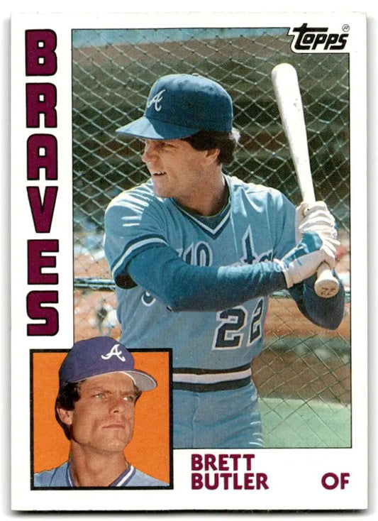 1984 Topps #77 Brett Butler EX Excellent Atlanta Braves Baseball Card - Baseball Card Single
