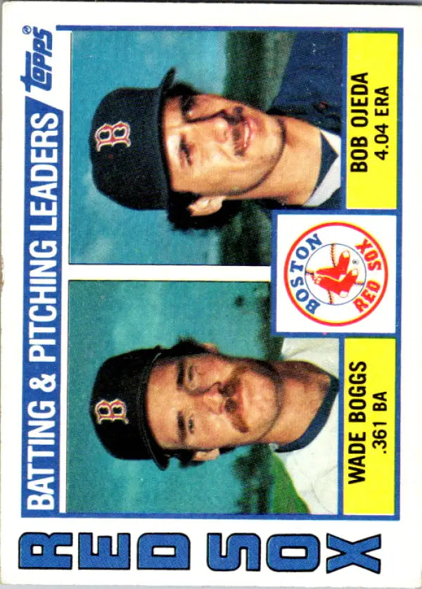 1984 Topps #786 Wade Boggs/Bob Ojeda EX Excellent Boston Red Sox Baseball Card - Baseball Card Single