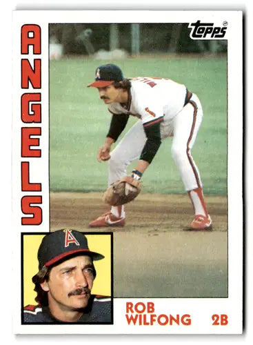 Original gloss baseball card of Rob Wilfong from the Excellent Angels team in 1984 Topps