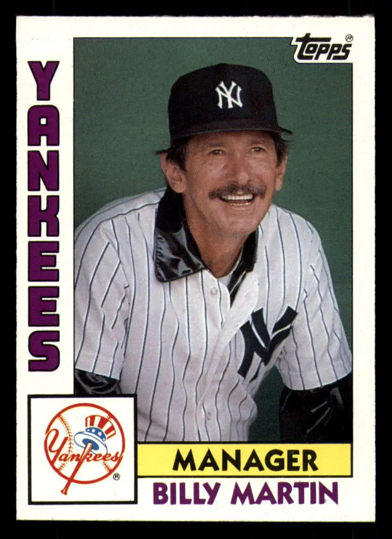 1984 Topps #81 Billy Martin EX Excellent New York Yankees Baseball Card - Baseball Card Single