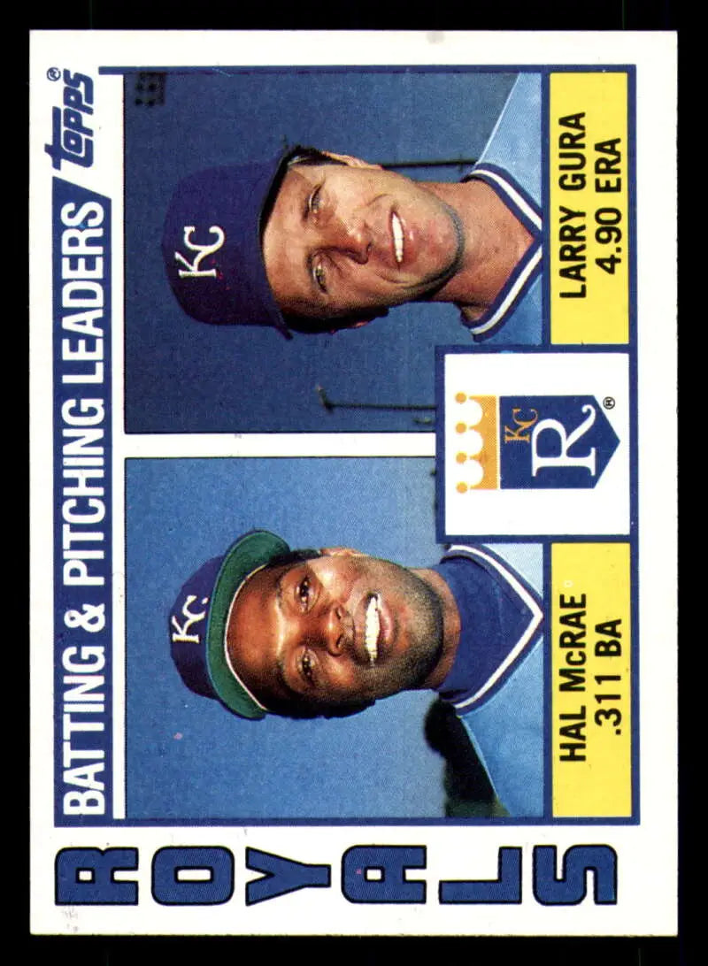 1984 Topps #96 Hal McRae/Larry Gura EX Excellent Kansas City Royals Baseball Card - Baseball Card Single