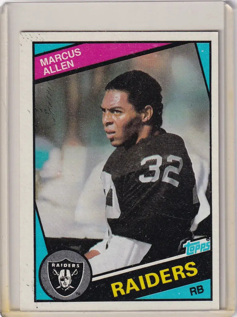 Vintage football trading card of Marcus Allen Oakland Raiders, jersey number 32
