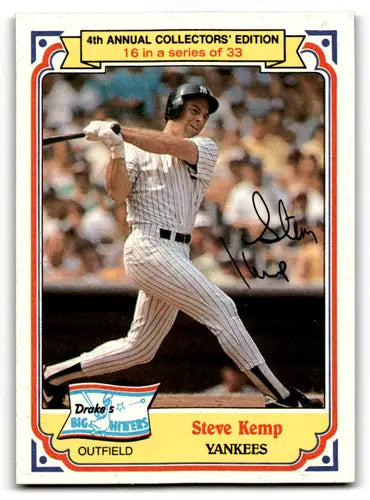 Original gloss 1984 Topps Drake’s Big Hitters Steve Kemp Yankees baseball card