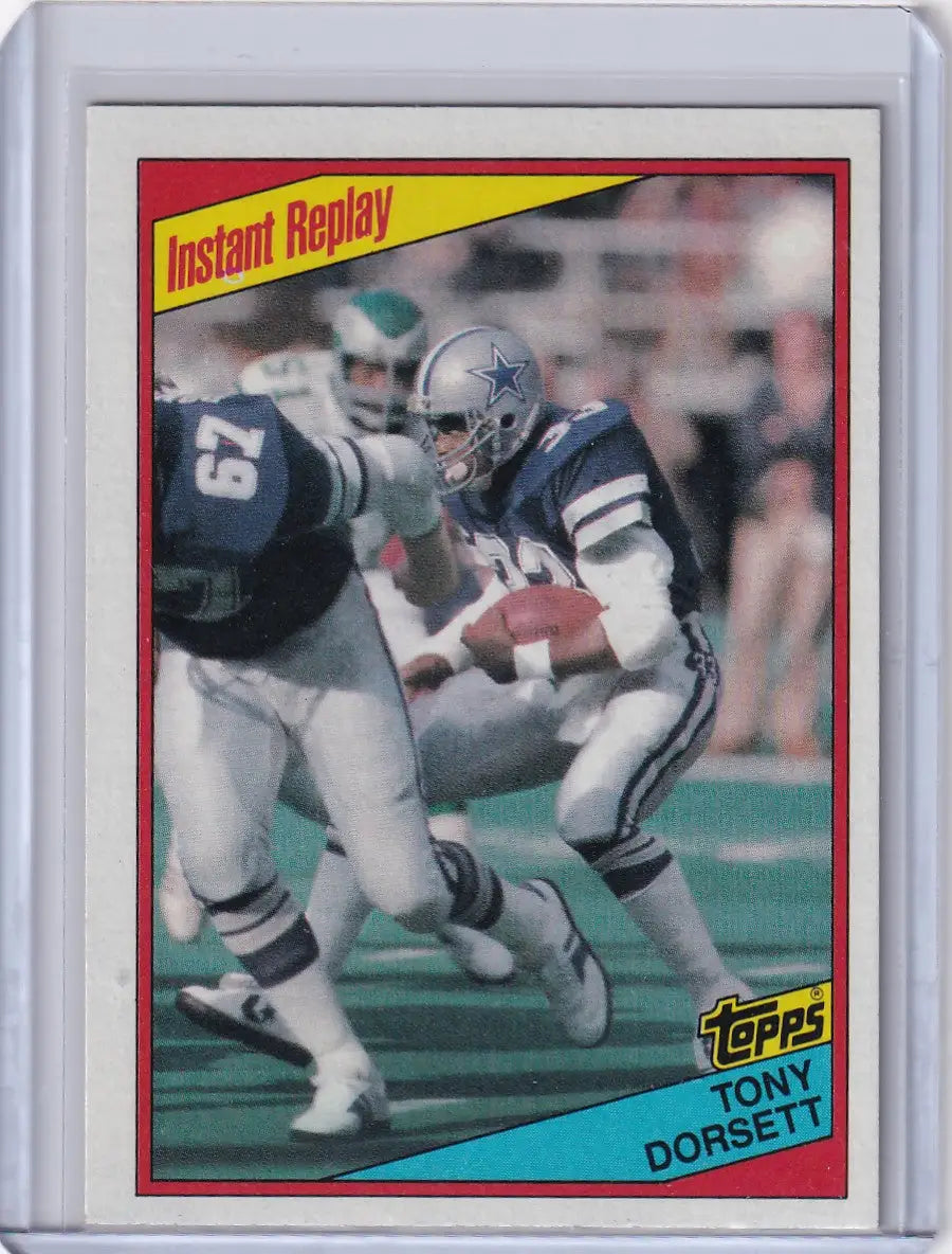 Tony Dorsett 1984 Topps Football card featuring Dallas Cowboys star running back