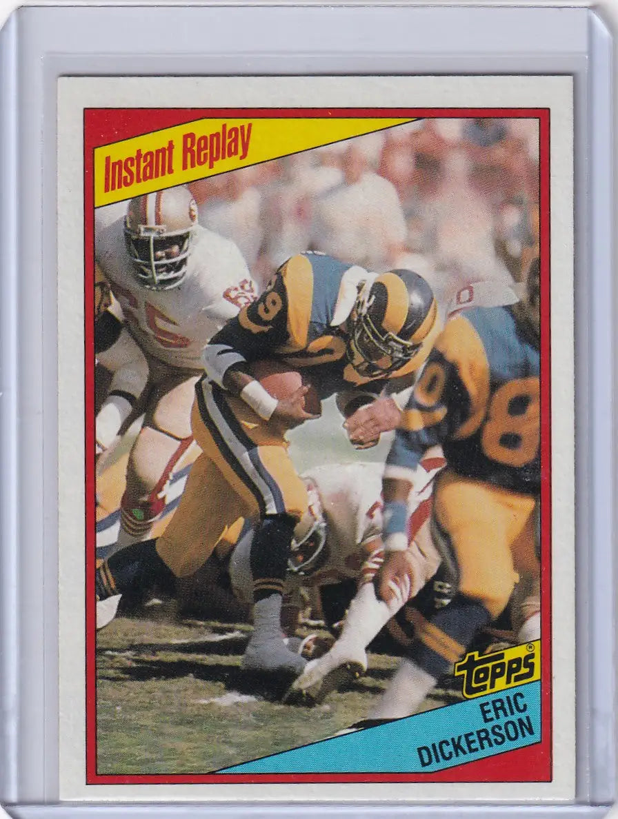 Eric Dickerson 1984 Topps Football card featuring Los Angeles Rams star player