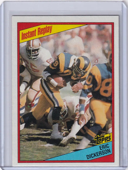 Eric Dickerson 1984 Topps Football card featuring Los Angeles Rams star player