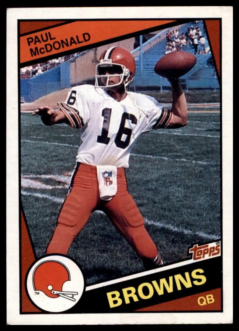 1984 Topps Paul McDonald #57 Cleveland Browns Football Card NFL Sports - Football Card Single