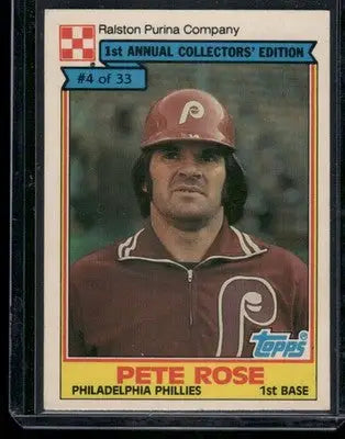 1984 Topps Ralston Purina 1st Annual Collectors’ Edition Pete Rose #4 Baseball - Baseball Card Single