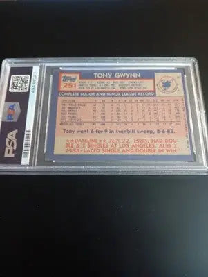 1984 Topps - Tony Gwynn #251. San Diego Padres. PSA 9 MINT - Baseball Card Single
