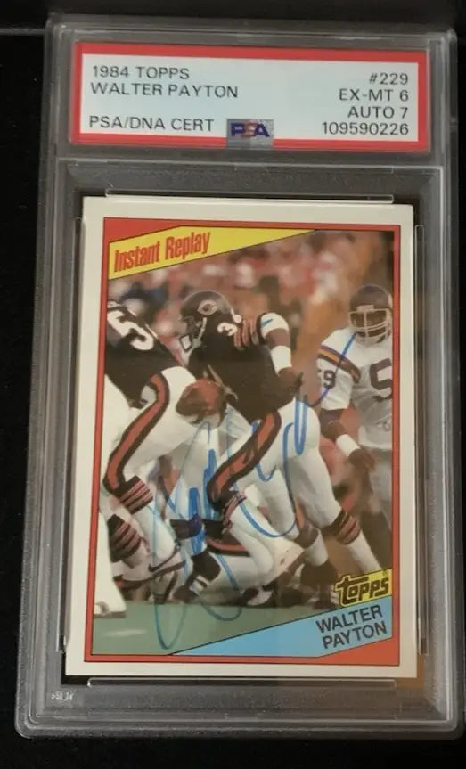 1984 Topps Walter Payton #229 Signed PSA 6 DNA 7 Auto Chicago Bears - Football Card Single