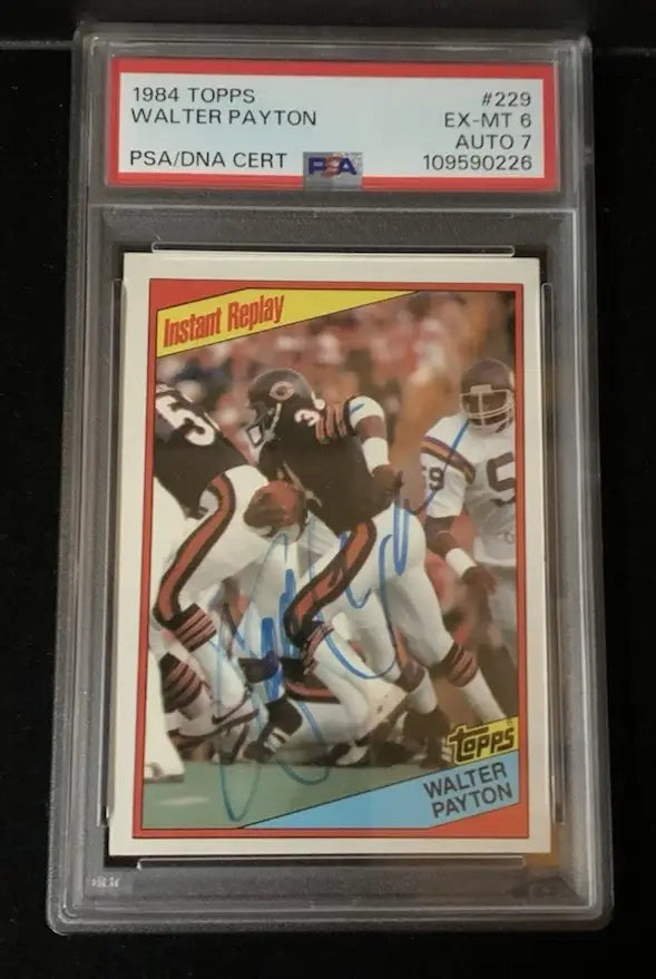 1984 Topps Walter Payton #229 Signed PSA 6 DNA 7 Auto Chicago Bears - Football Card Single