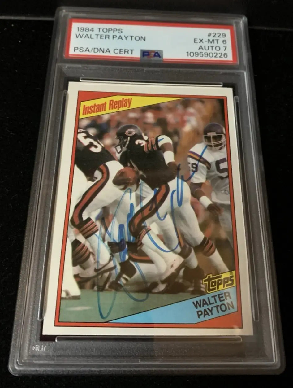 1984 Topps Walter Payton #229 Signed PSA 6 DNA 7 Auto Chicago Bears - Football Card Single