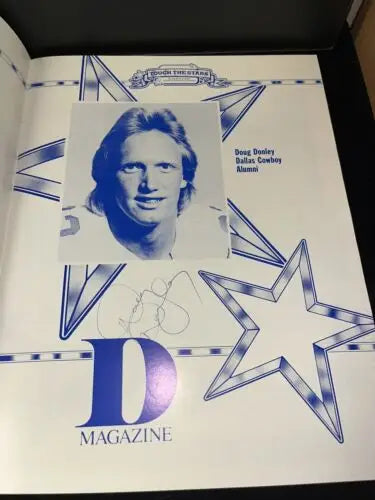 Signed Dallas Cowboys magazine featuring Tony Dorsett and the Dallas Cheerleader