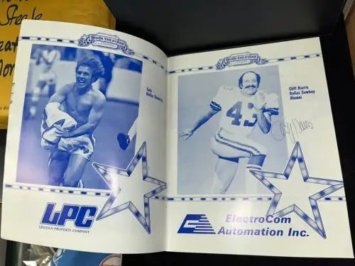 Autographed Dallas Cowboys memorabilia featuring signatures from Tony Dorsett and more