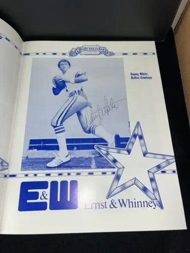 Autographed Danny White Dallas Cowboys advertisement in 1985 Touch the Stars Program