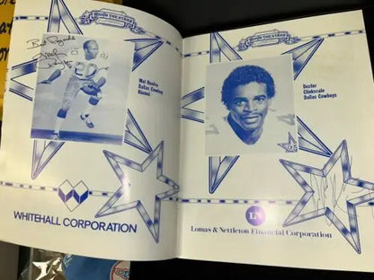 1985 Dallas Cowboys Touch the Stars Program featuring Tony Dorsett and signed memorabilia