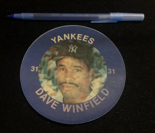 1985 DAVE WINFIELD NEW YORK YANKEES LARGE 3D 7-11 SLURPEE DISC 4-1/2’’ StorePromo