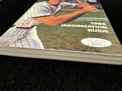 1985 Don Mattingly Signed New York Yankees Media Guide Auto JSA detailed image