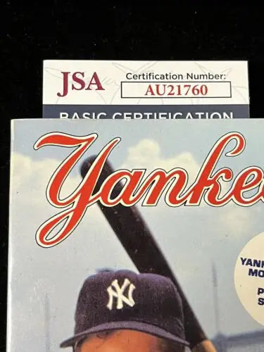 Yankees Media Guide featuring Don Mattingly’s signature with JSA certification