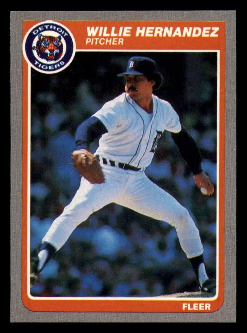 1985 Fleer #10 Willie Hernandez EX Excellent Detroit Tigers Baseball Card - Baseball Card Single
