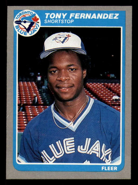 1985 Fleer #103 Tony Fernandez EX Excellent Toronto Blue Jays Baseball Card - Baseball Card Single