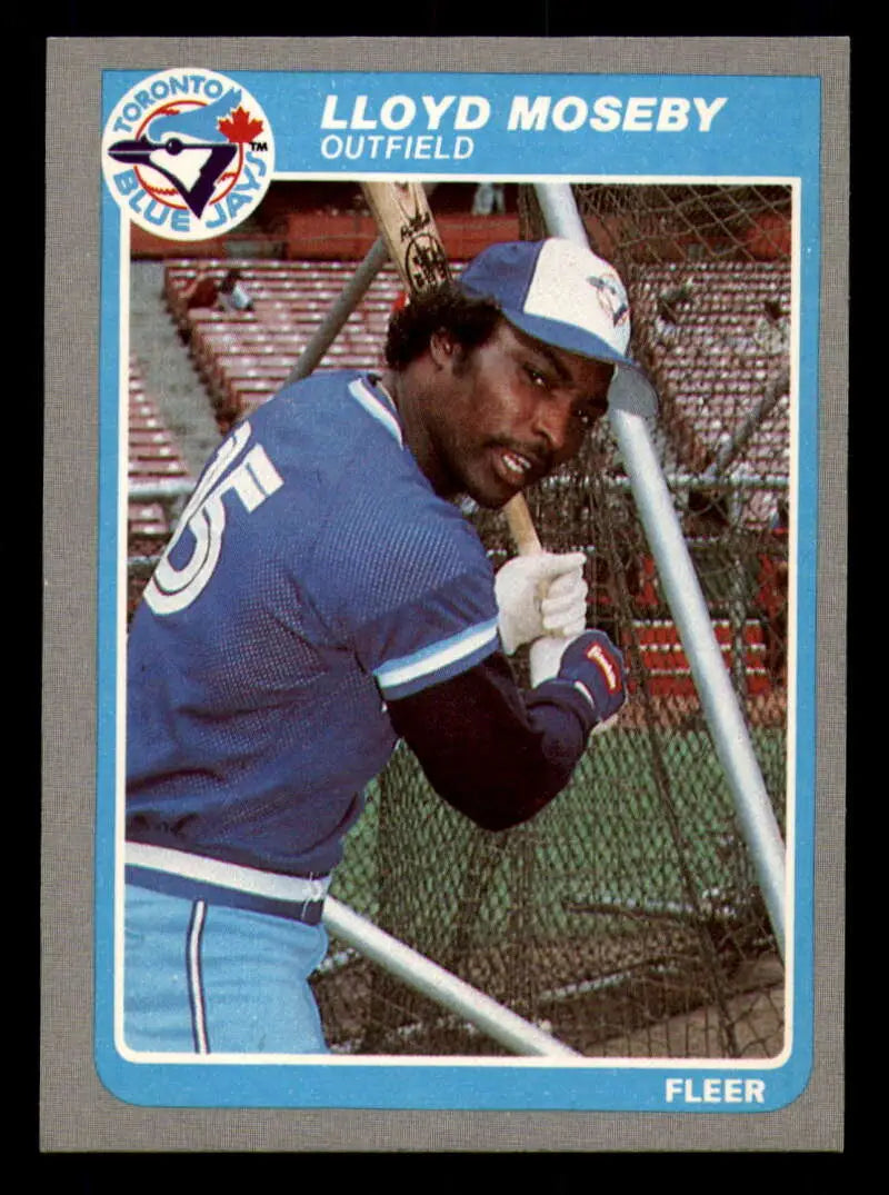 1985 Fleer #115 Lloyd Moseby EX Excellent Toronto Blue Jays Baseball Card - Baseball Card Single