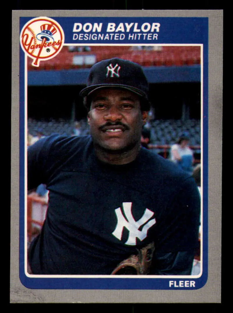 1985 Fleer #121 Don Baylor EX Excellent New York Yankees Baseball Card - Baseball Card Single