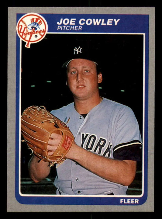 1985 Fleer #124 Joe Cowley EX Excellent New York Yankees Baseball Card - Baseball Card Single
