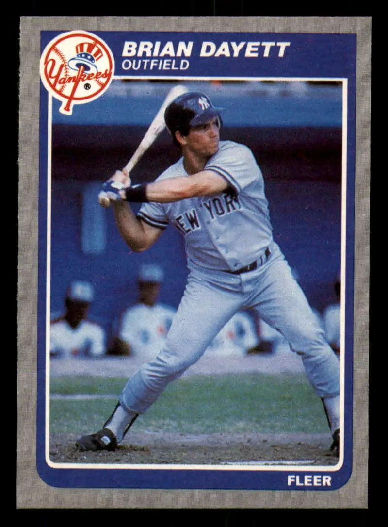 1985 Fleer #125 Brian Dayett EX Excellent New York Yankees Baseball Card - Baseball Card Single