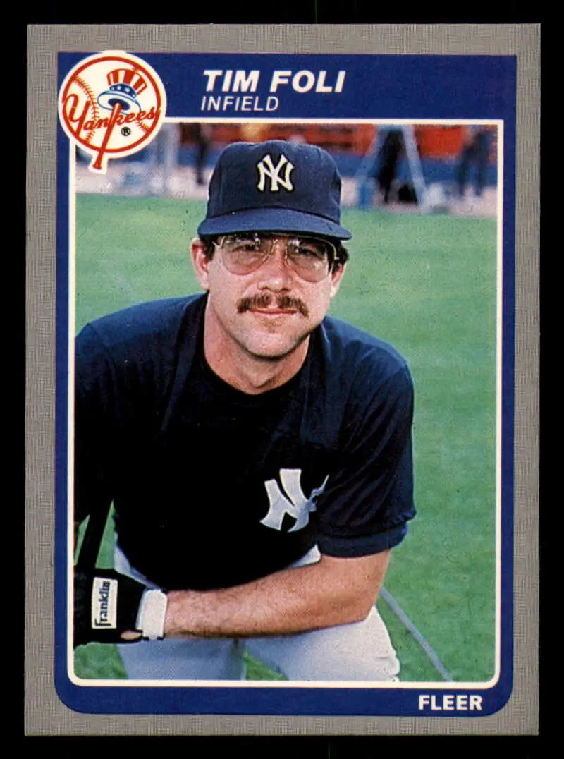 1985 Fleer #126 Tim Foli EX Excellent New York Yankees Baseball Card - Baseball Card Single