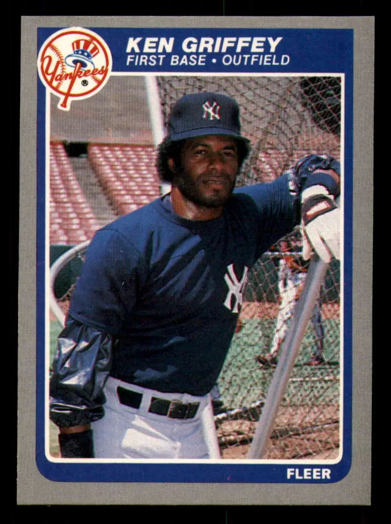 1985 Fleer #128 Ken Griffey Sr. EX Excellent New York Yankees Baseball Card - Baseball Card Single