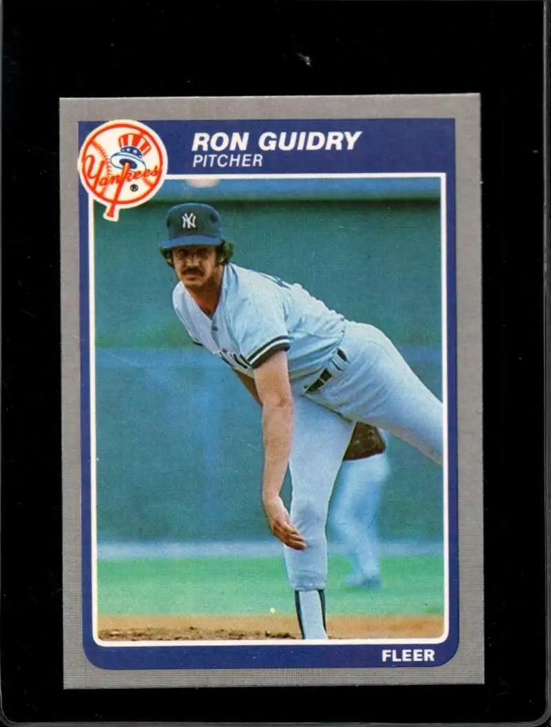 1985 Fleer #129 Ron Guidry EX Excellent New York Yankees Baseball Card - Baseball Card Single