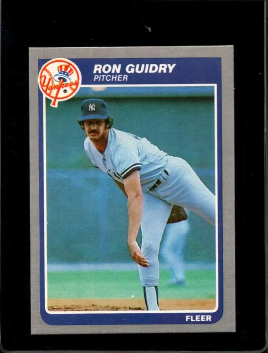 1985 Fleer #129 Ron Guidry EX Excellent New York Yankees Baseball Card - Baseball Card Single