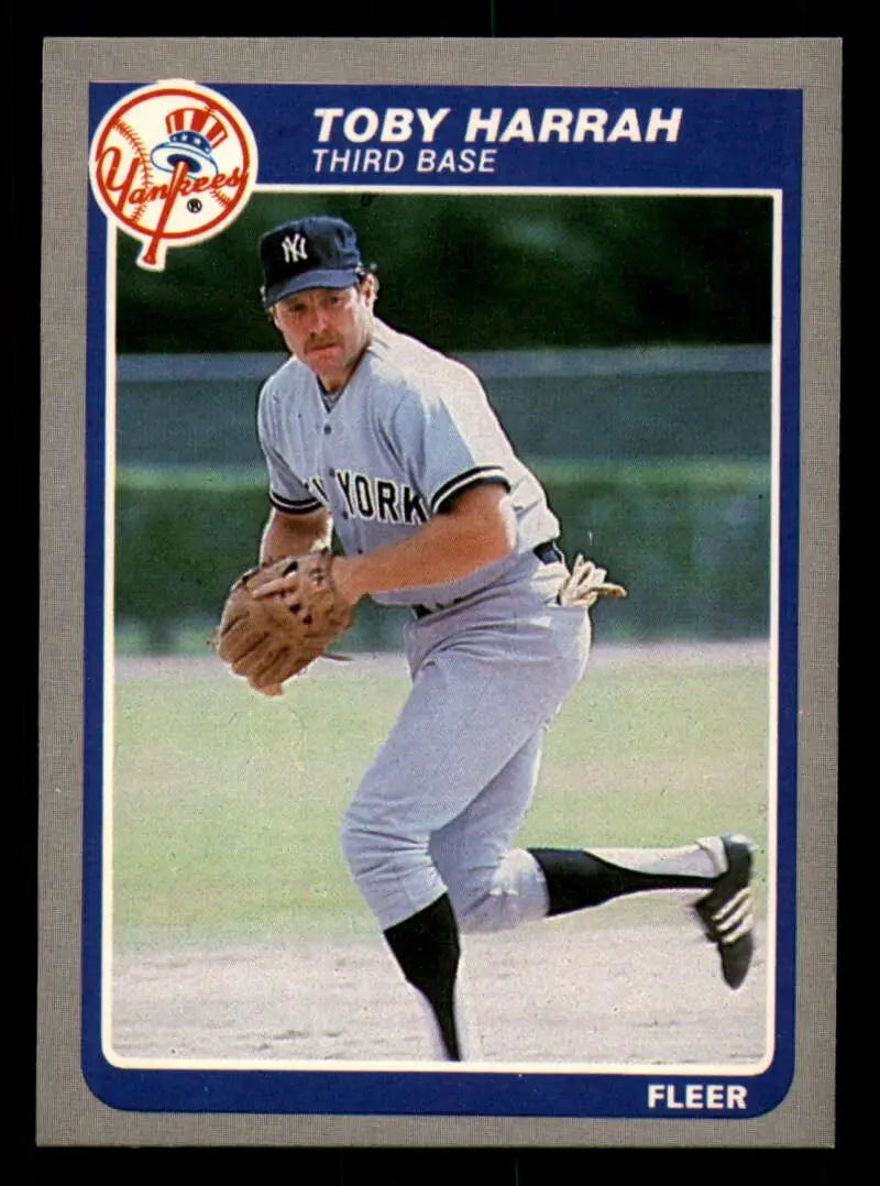 1985 Fleer #130 Toby Harrah EX Excellent New York Yankees Baseball Card - Baseball Card Single