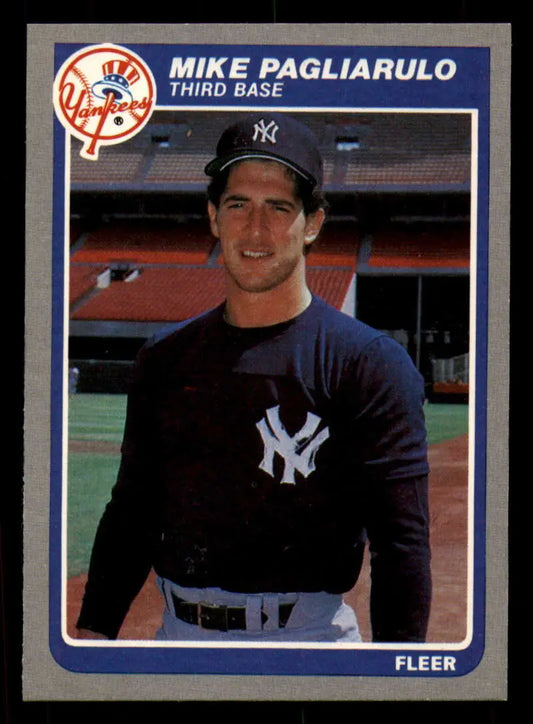 1985 Fleer #139 Mike Pagliarulo EX Excellent RC Rookie New York Yankees Baseball Card - Baseball Card Single